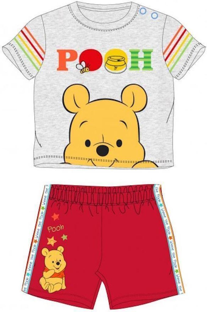 Winnie Puuh Baby-Bekleidungsset für Jungen | Kurzarm | grau-rot,80