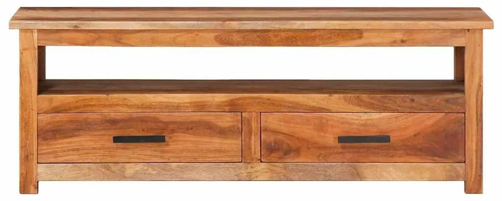 Support TV 118 cm pour Salon et Chambre - Meuble de Rangement Bois Massif