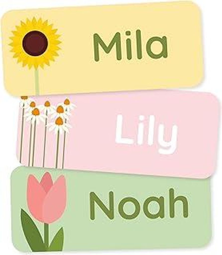 KlebekerlchenNamensaufkleber für Kinder (60 Stück), Kleidung & Gegenstände Namensschilder personalisiert und waschmaschinenfest, Schule und Kind...