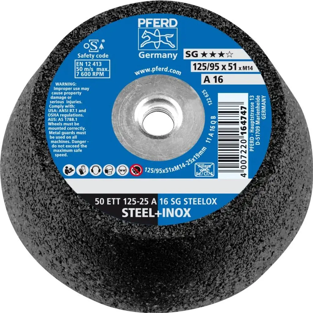 Schleiftoe. 50 Ett 125-25 A 16 Q Sg M14