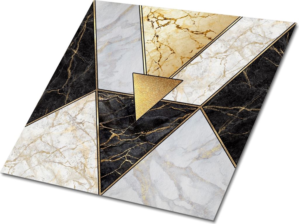 Selbstklebende Platten 30x30 cm Wandpaneele 9 Stück im Set Wanddeko - Stein-Dreiecke