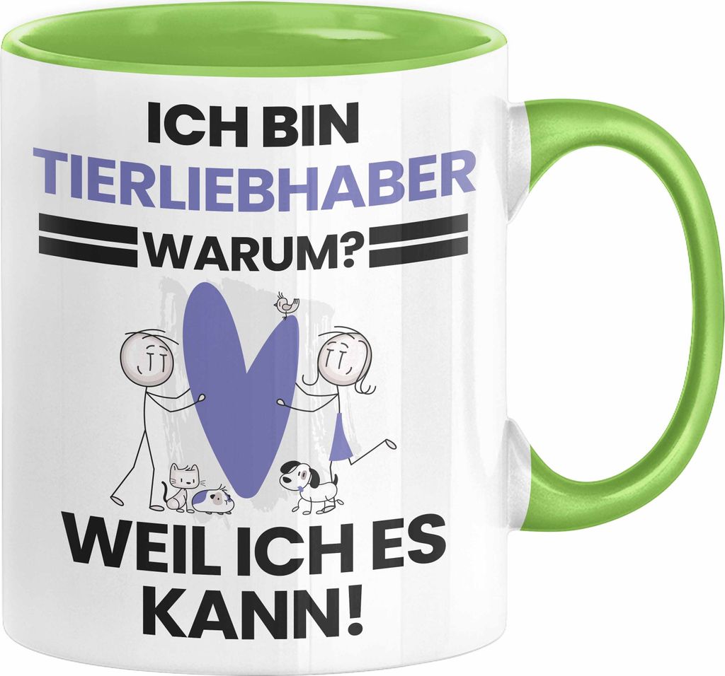 Tierliebhaber Geschenk Tasse Lustiger Spruch Ich Bin Tierliebhaber Warum Weil Ich Es Kann Geschenkidee Bester Tierliebhaber Geburtstag Kaffee-Beche...