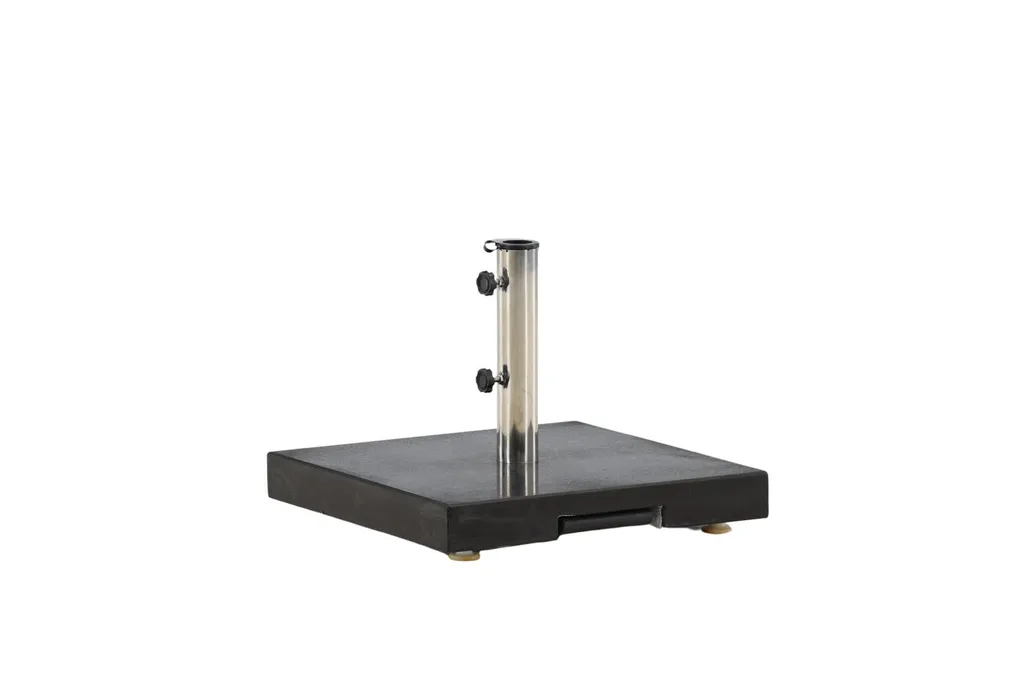 Support de parasol Stathera socle lesté noir pour parasol droit de cour