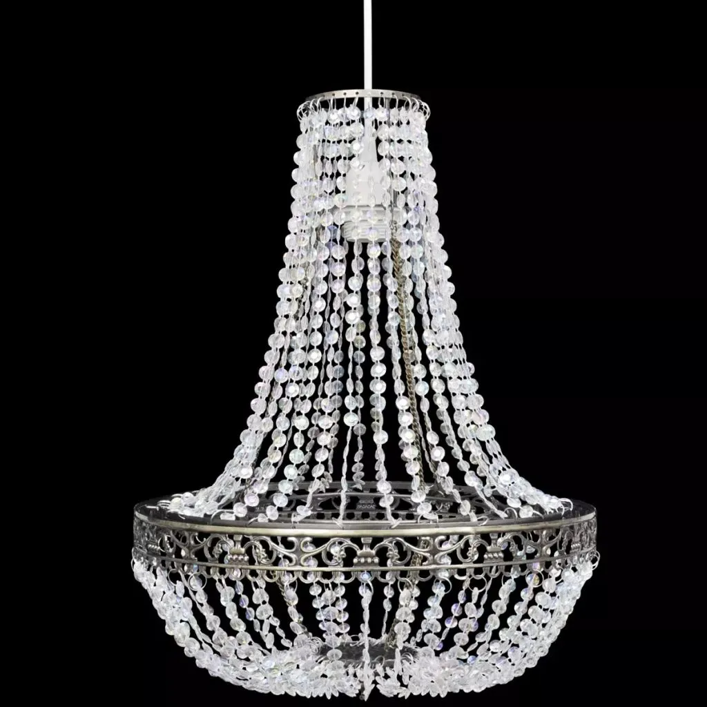 Lustre en cristal 36,5 x 46 cm pour salon, suspension décorative chic