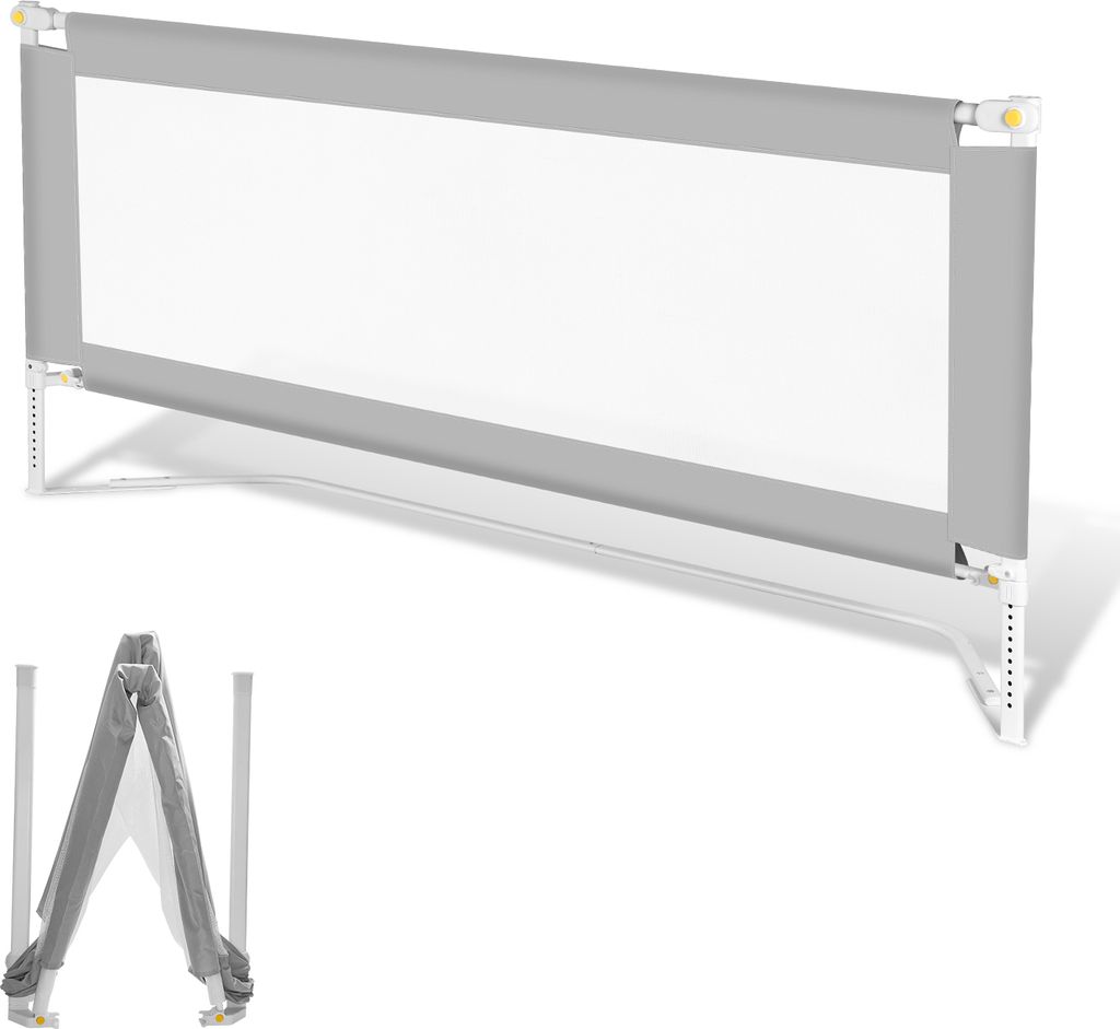 Jayseuw 200cm Bettschutzgitter Kinder Bettgitter Höhenverstellbar Kinderbettgitter für Familienbett und Kinderbett, Rausfallschutz für Kinder- &...