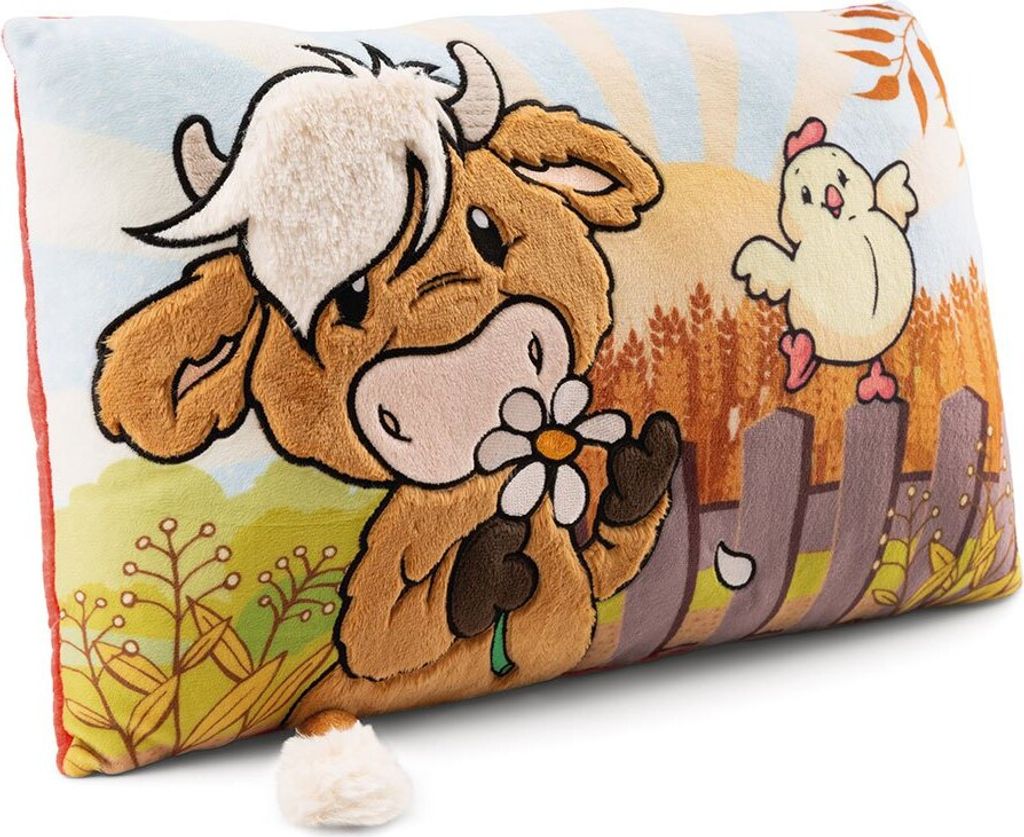 Nici Highland Cattle M Cmooray & Chick Eggwina Kissen 43x25 Cm Braun Green Braun Green