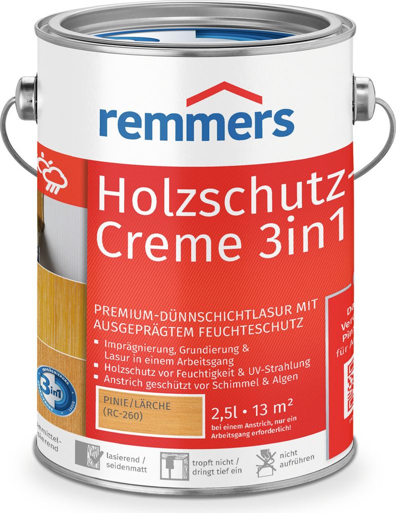 Remmers Drewnochron Krem Sosna Modrzew 2,5 l Zdjęcie produktu 