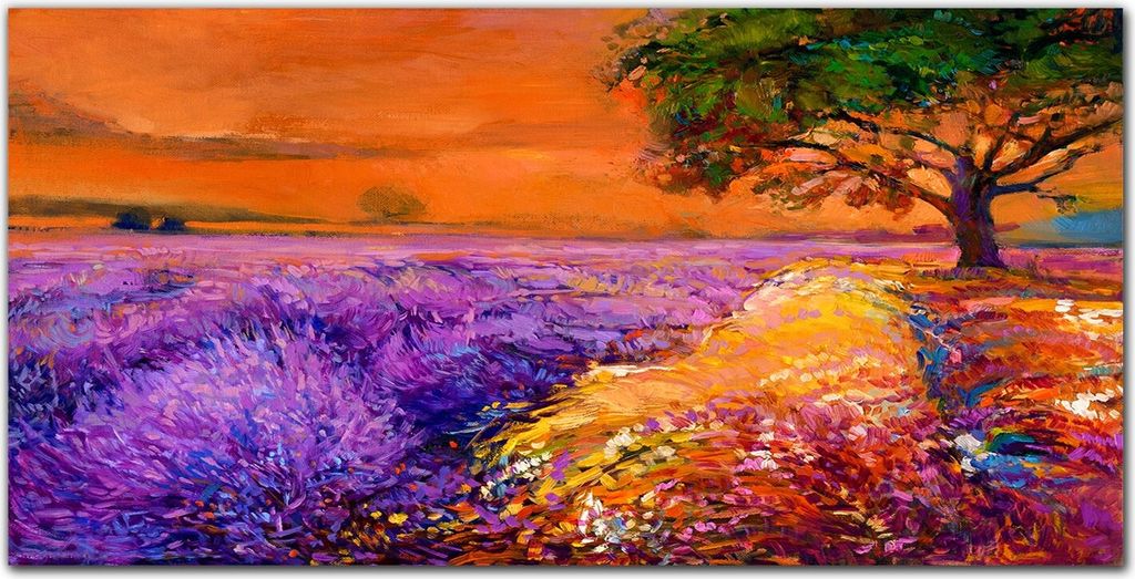 Coloray Bild aus Acryl 140 cm x 70 cm - Küche Wanddekoration Dekoration Wohnzimmer Gehärtetes Acryl Bild auf Acrylglas - Blumen Baum Himmel