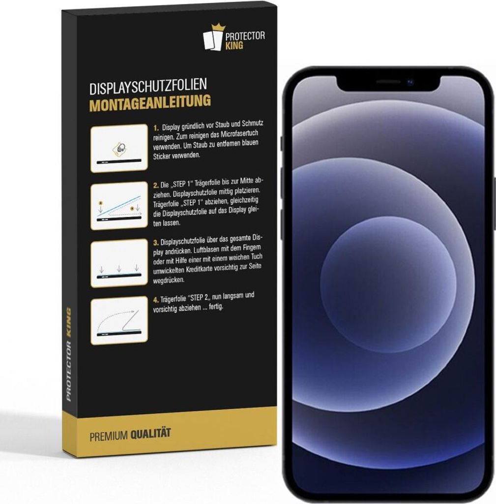 3x Panzerfolie für iPhone 12 ANTI-SCHOCK Displayfolie Schutzfolie HD KLAR