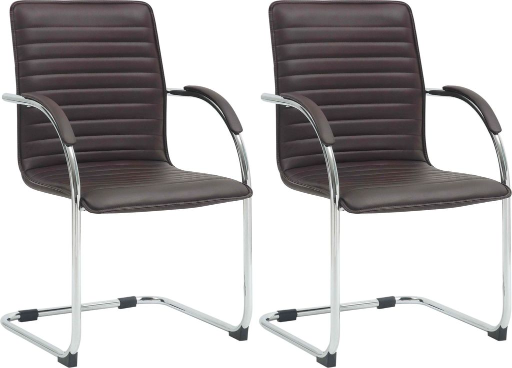 CLP 2er Set Besucherstühle Tira Kunstleder braun Produktbild 