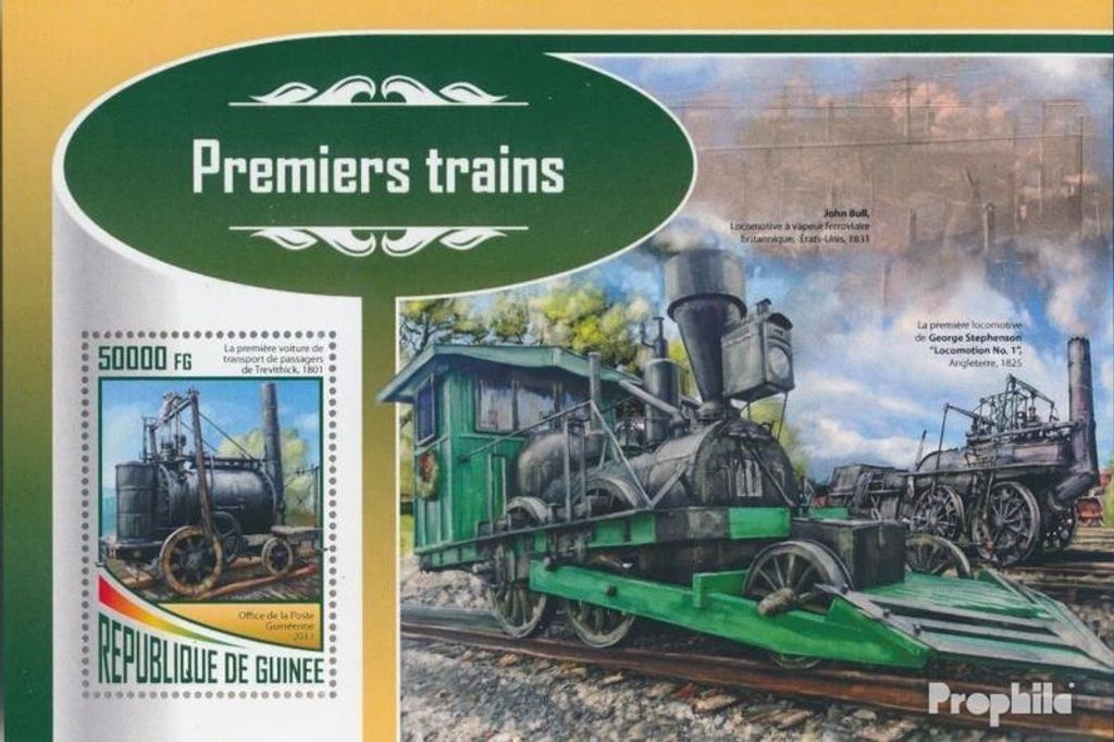 Briefmarken Guinea 2017 Mi Block 2835 (kompl. Ausgabe) postfrisch Erste Züge