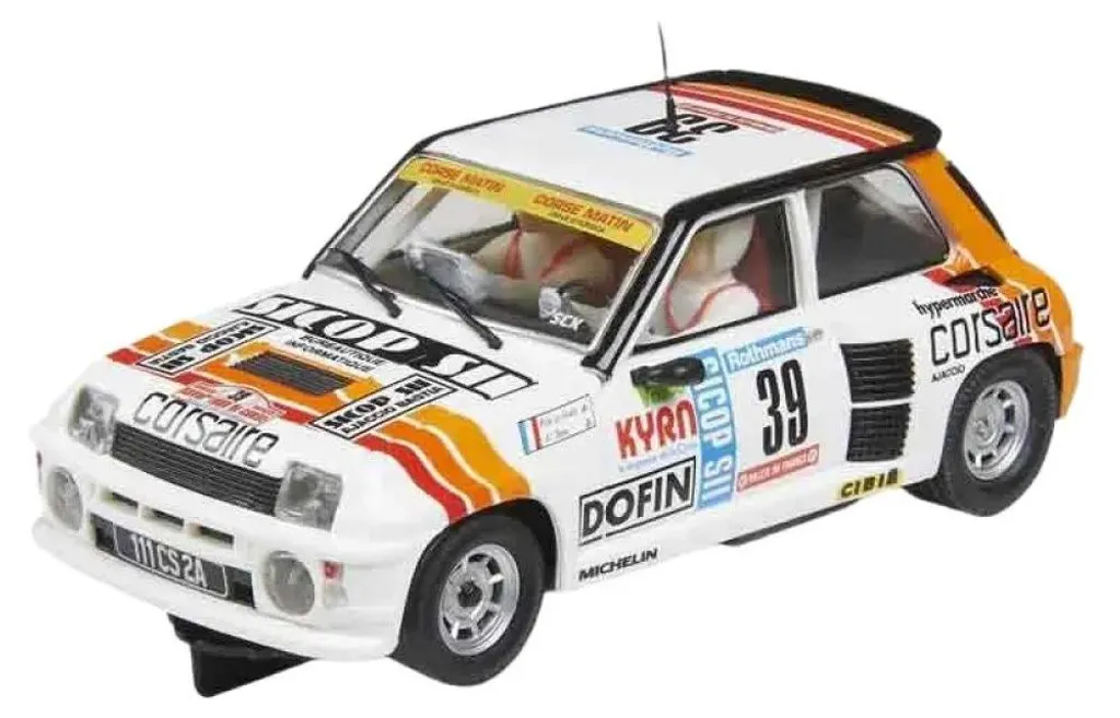 Voiture de Slot Renault 5 Turbo Blanche Scalextric pour Circuit 1/32e