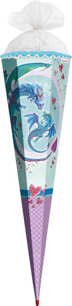 ROTH Schultüte groß Drachenliebe Glitter Pailettenborte 85 Produktbild 