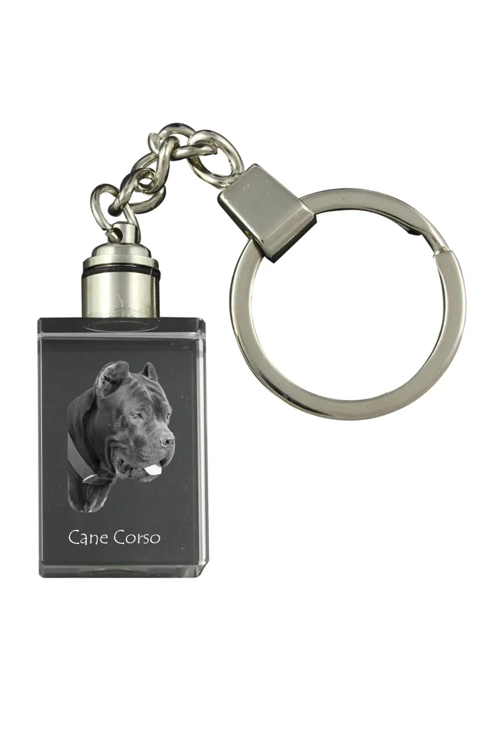 Portachiavi Cane Corso in Cristallo LED - Accessorio di Lusso Art-Dog