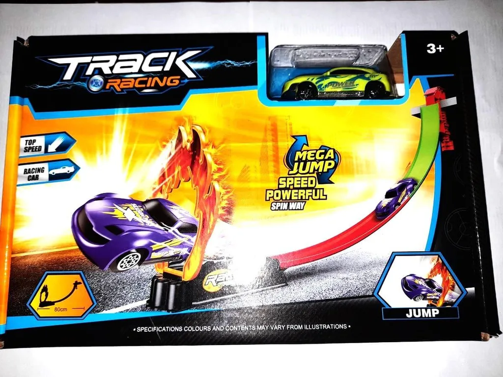 Circuit de voiture pour enfant Jonotoys Track Racing de 80 cm de longueur