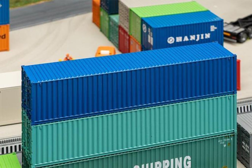 Faller 182102 - 1/87 / H0 40' Container, blau - Neu