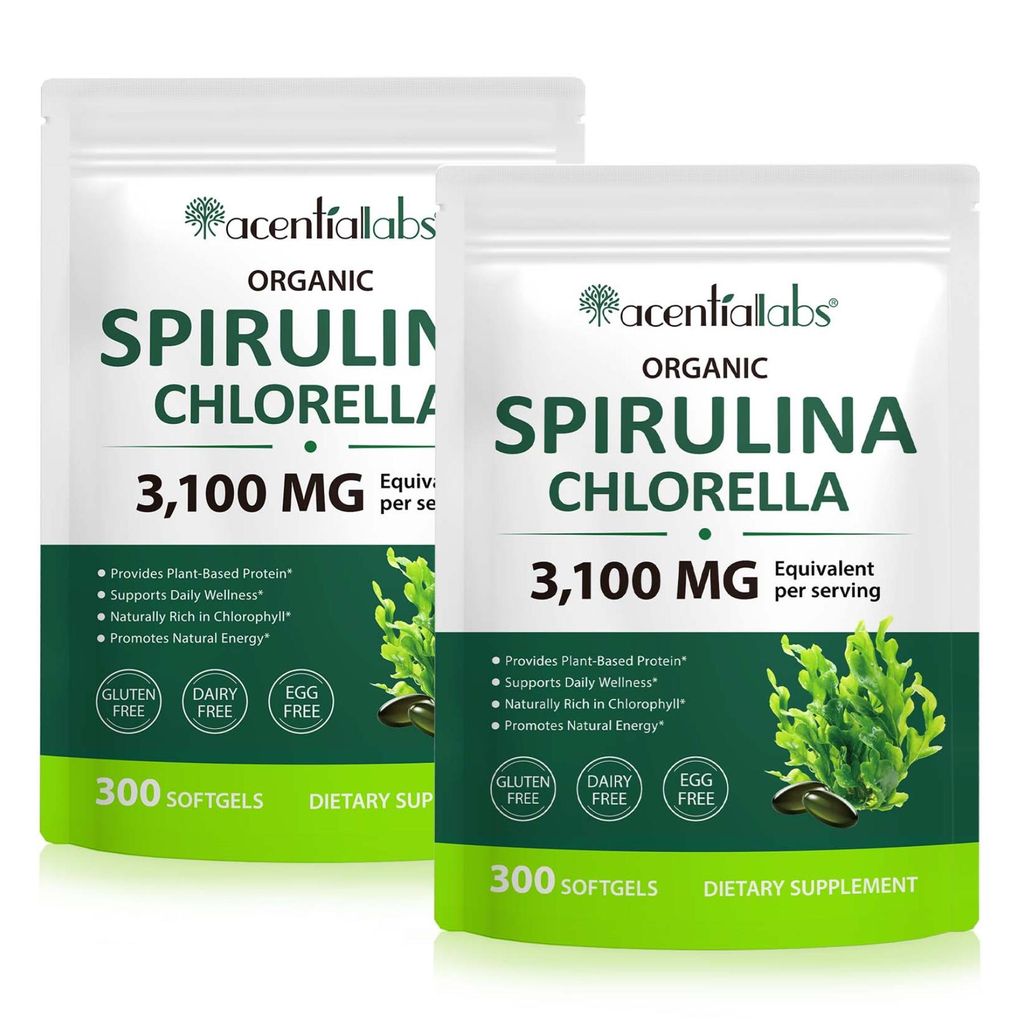 Spirulina Chlorella Kapseln 3100mg Algen Nahrungsergänzung Produktbild 