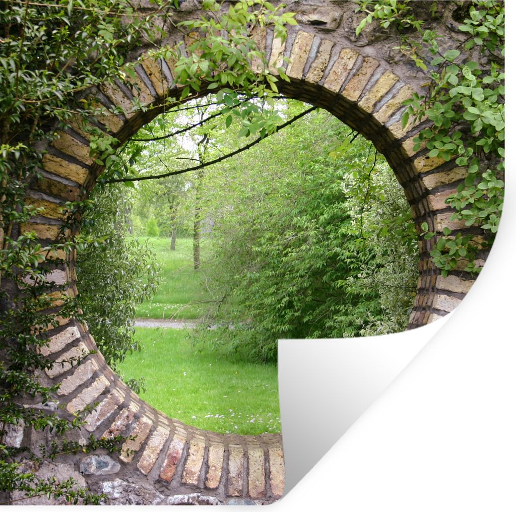 MuchoWow Wandtattoo Wandsticker Wandaufkleber Park - Aussicht - Natur 50x50 cm Selbstklebend und Repositionierbar - Selbstklebend - Fototapeten