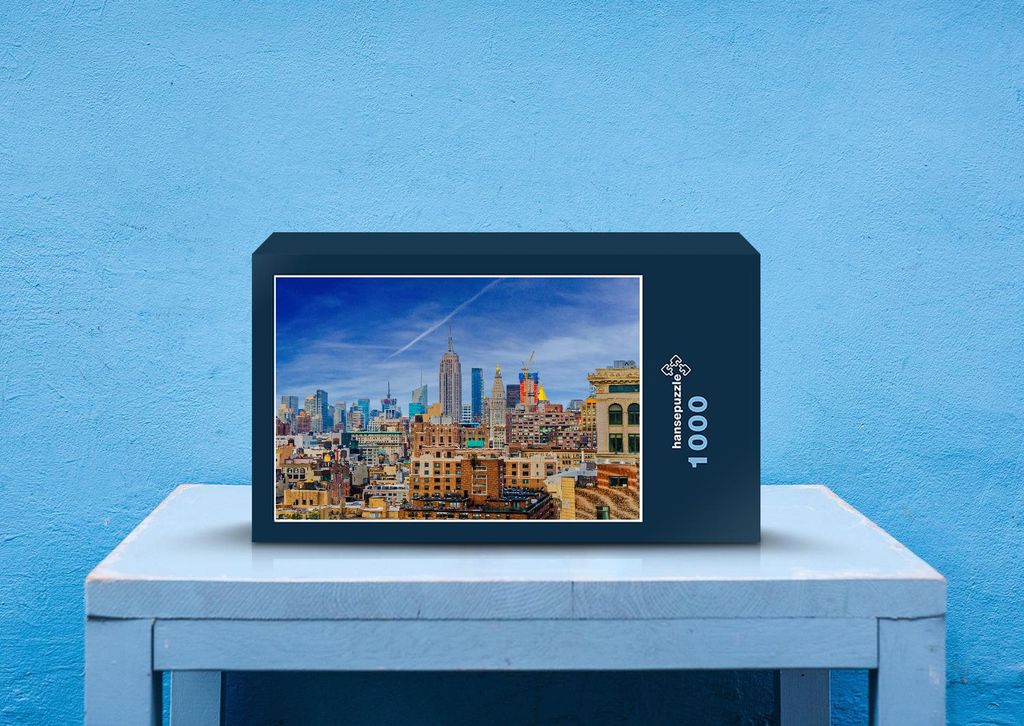 hansepuzzle 35658 - New York Puzzle, 1000 Teile, Gebäude, 60,0 x 46,0cm mit hochwertiger Aufbewahrung, Kartonbox und wiederverschließbarem Beutel