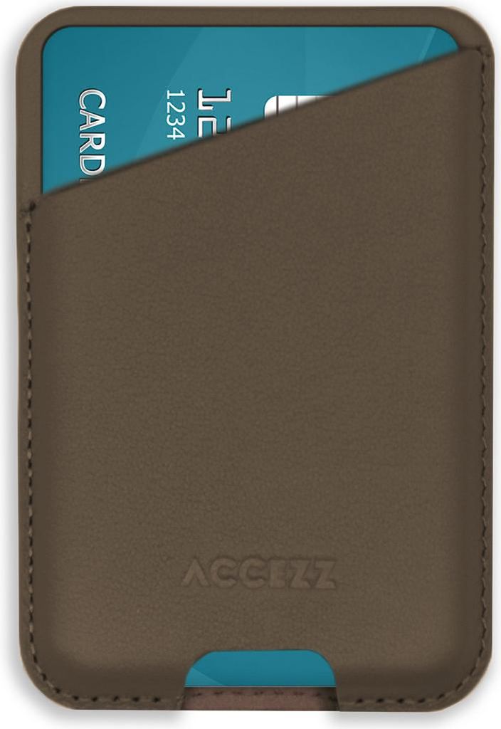 Accezz Lederkartenhalter - Geeignet für MagSafe und Qi2 - Coffee Brown