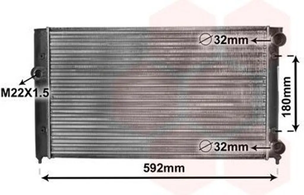 Radiateur d'eau Van Wezel pour VW Golf 3 et Vento 1.8 essence