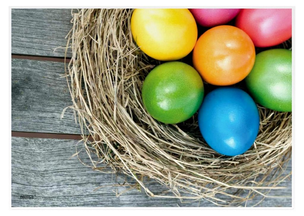 Artipics Tischsets Ostern Farben Platzsets Abwaschbar Aus Kunststoff 4 Stück