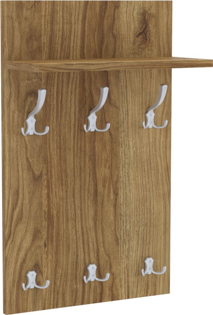 AKKE Alteiche Garderobenpaneel MIDI - ALU haken BxH: 50x90 cm