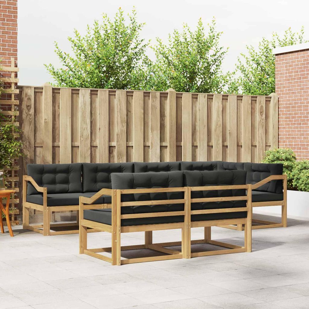 Möbel Outdoor-Sofagarnitur 6 pcs Weiß und Anthrazit PolyesterGartensofas - Gartensofas c2682