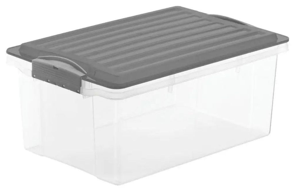 Rotho Compact, Box, Obdĺžnikový, 38 L, Šedá, Priehľadná, Obrázok produktu 