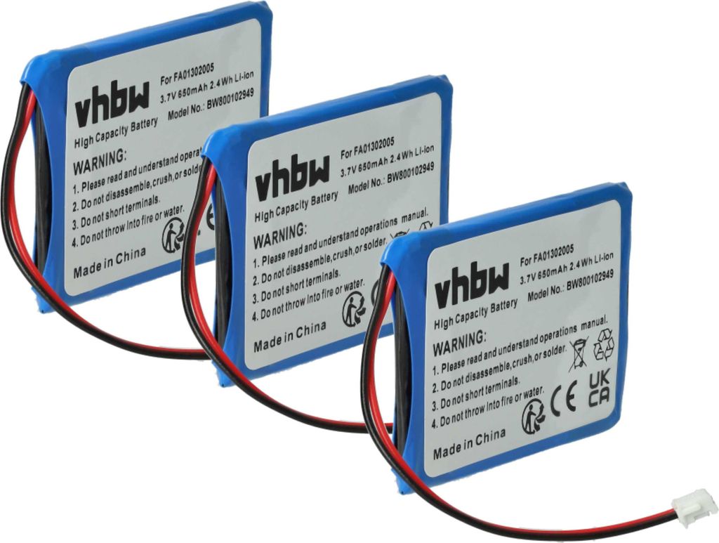 vhbw 3x Akku kompatibel mit Avaya 3730, DECT 3720, DH6 schnurlos Festnetz Telefon (650 mAh, 3,7 V, Li-Ion)