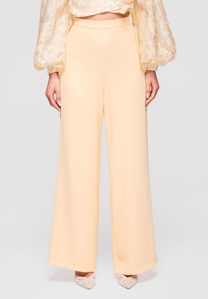 LARICA Hose Weite Beine High Waist Eleganter Stil OW-PA-E0009 yellow S