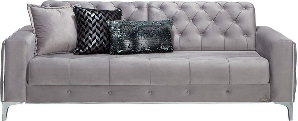 Stoffsofa Dreisitzer Wohnzimmer Sofa 3 Sitzer Polstersofa Couch Beige