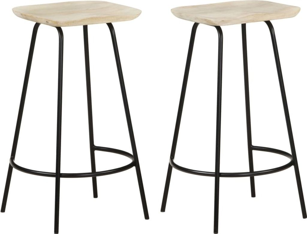 Möbel Barhocker 2 Stk. Mango Massivholz - Barhocker 320647