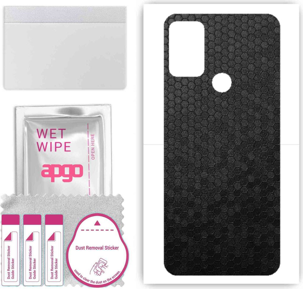 apgo Rückseite Schutzfolie, Skin, kompatibel mit Motorola Moto G50, Hinten Displayschutzfolie aus Vinylfolie, kratzfest, einfache Montage - Schwar...