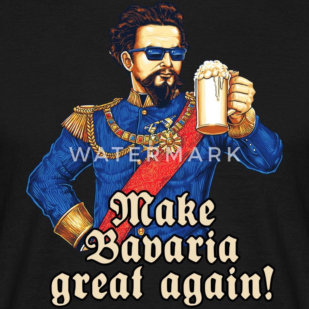 Spreadshirt König Ludwig Make Bavaria Great Again Spruch Männer T-Shirt, S, Schwarz