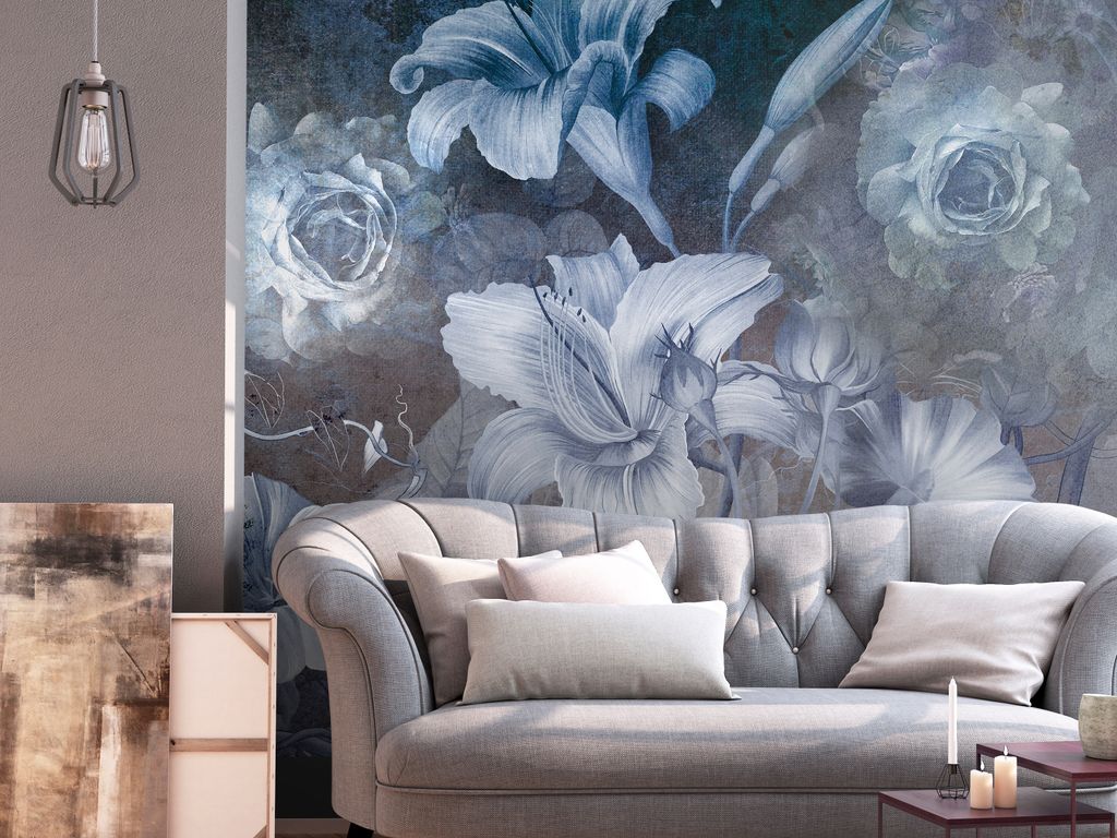 Vlies Fototapete Blumen 400x280 cm Tapeten Wandtapete XXL Botanik Natur Rose Vintage wie gemalt b-C-10273-a-b