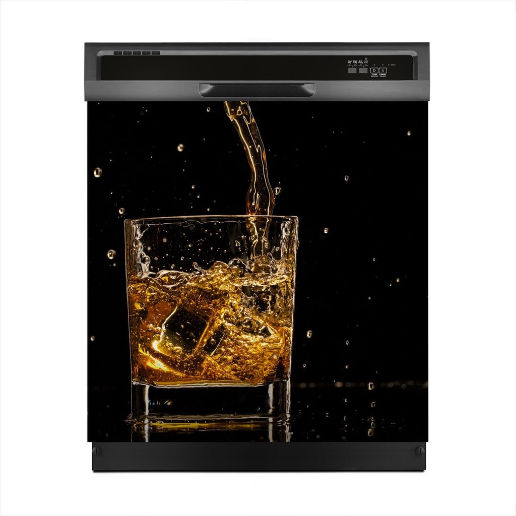 Magnete Dekorative 60x60 cm Küche Magnetmatte Spülmaschine - Whisky Glas