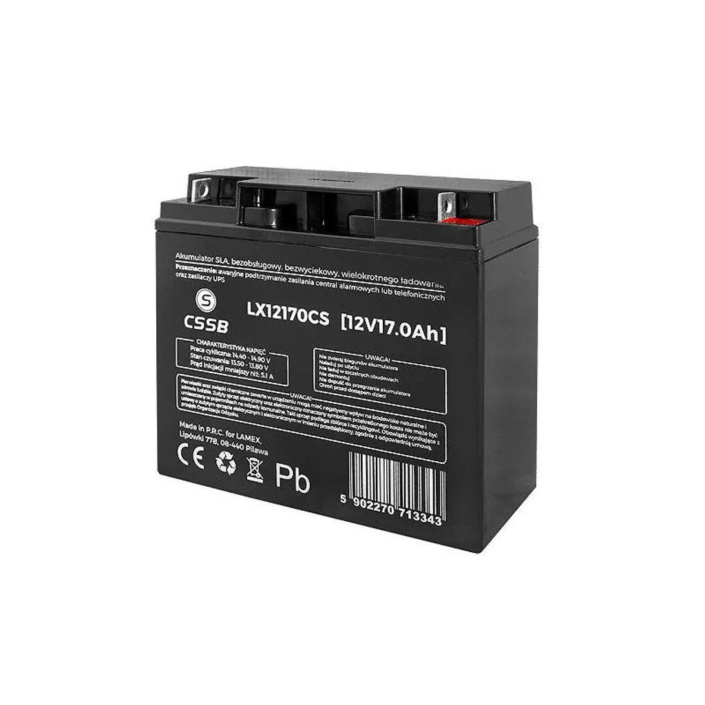 Batterie 12V 17Ah type Gel étanche et rechargeable pour divers usages