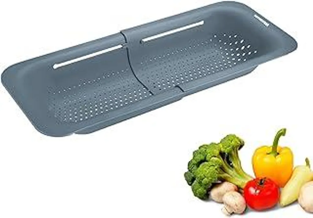 Scolapasta Telescopico Lavello Nero 36-49cm | Scola Frutta e Verdura