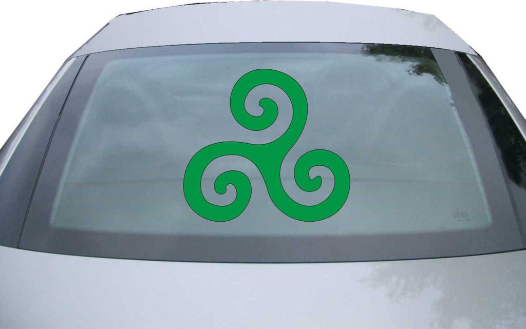 Indigos UG - Aufkleber Heckscheibe & Motorklappe DE2459 - grün - 600x549 mm - Triskele - Auto Scheiben Fenster Heckklappe Tuning Racing JDM - Die cut