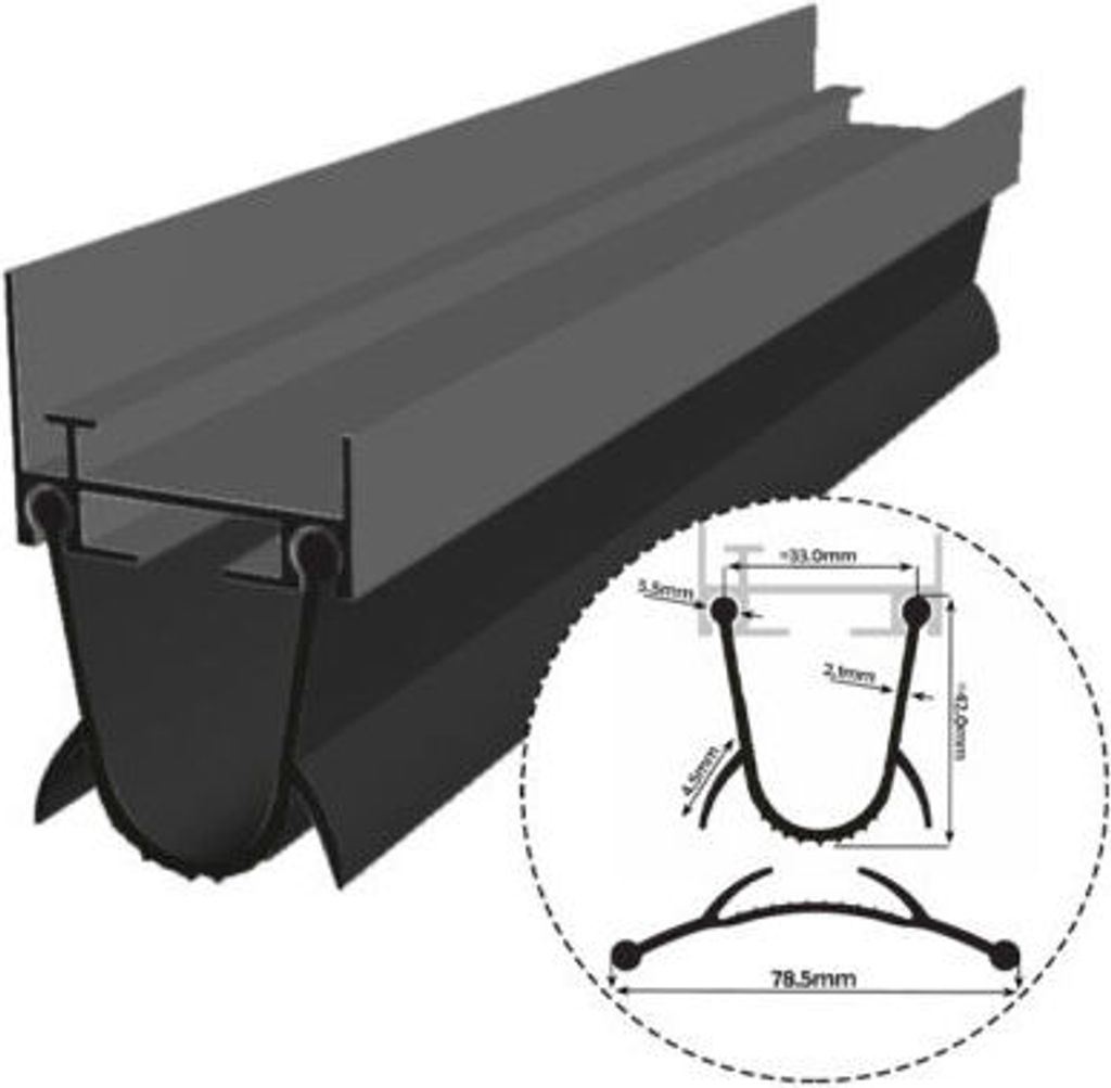 Garagentordichtung Garagendichtung GT07 3.5m EPDM Gummidichtung Torabdichtung für Garagentore