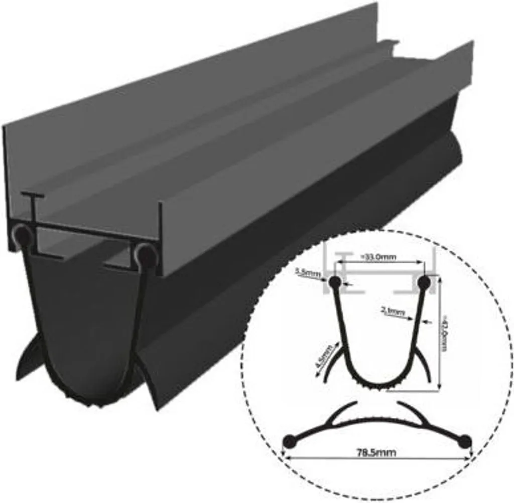 Stopper infiltrations eau garage joint caoutchouc EPDM 6m GT07 solide