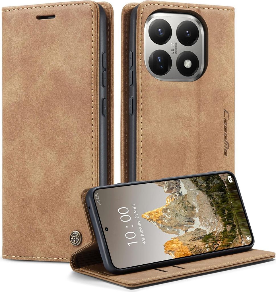 Xiaomi 15T Hülle - CaseMe 013 Klapphülle - Braun Produktbild 