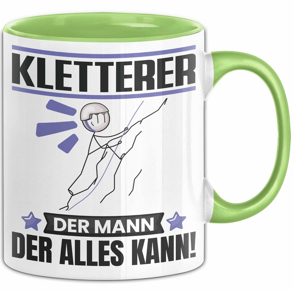 Kletterer Tasse Geschenk für Kletterer Der Mann Der Alles Kann Geschenkidee zum Geburtstag (Grün)