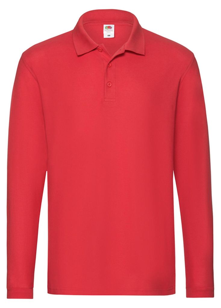 Fruit of the Loom - "Premium" Poloshirt für Herren Langärmlig FK3120 (L) (Rot)