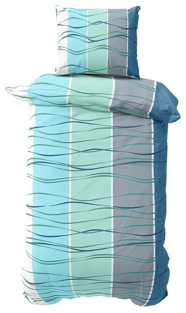 Mikrofaser Bettwäsche Set 155x220 cm Bettbezug Petrol Blau Produktbild 