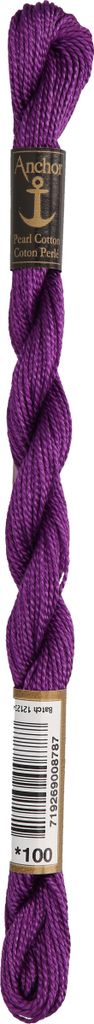 Anchor Perlgarn Stärke 5 4585000-00100 amethyst Stickgarn, 100 % Baumwolle, 5g Strängchen