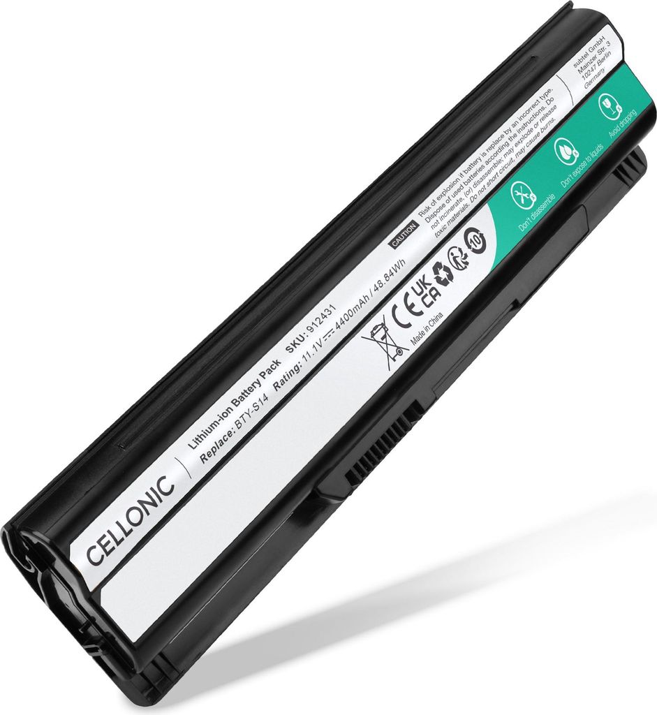 CELLONIC 1x Akku für Notebook Kompatibel mit MSI GE60, GE70, GP60, Kompatibel mit Medion 40029150 - (4400mAh, 11.1V)