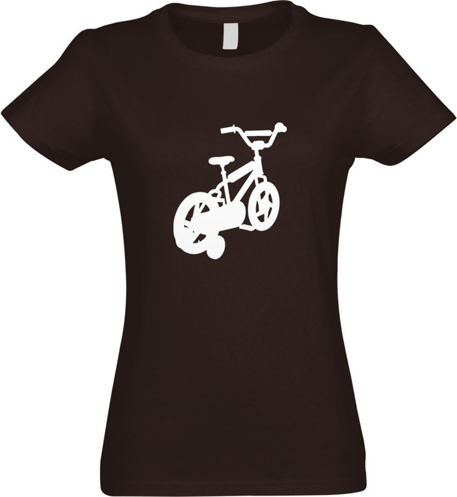 Kiwistar - T-Shirt tailliert - Damen - Chocolate - Fahrrad Stützräder - mit Motiv Bedruckt - Funshirt Design - Sport - Freizeit - Damen - M
