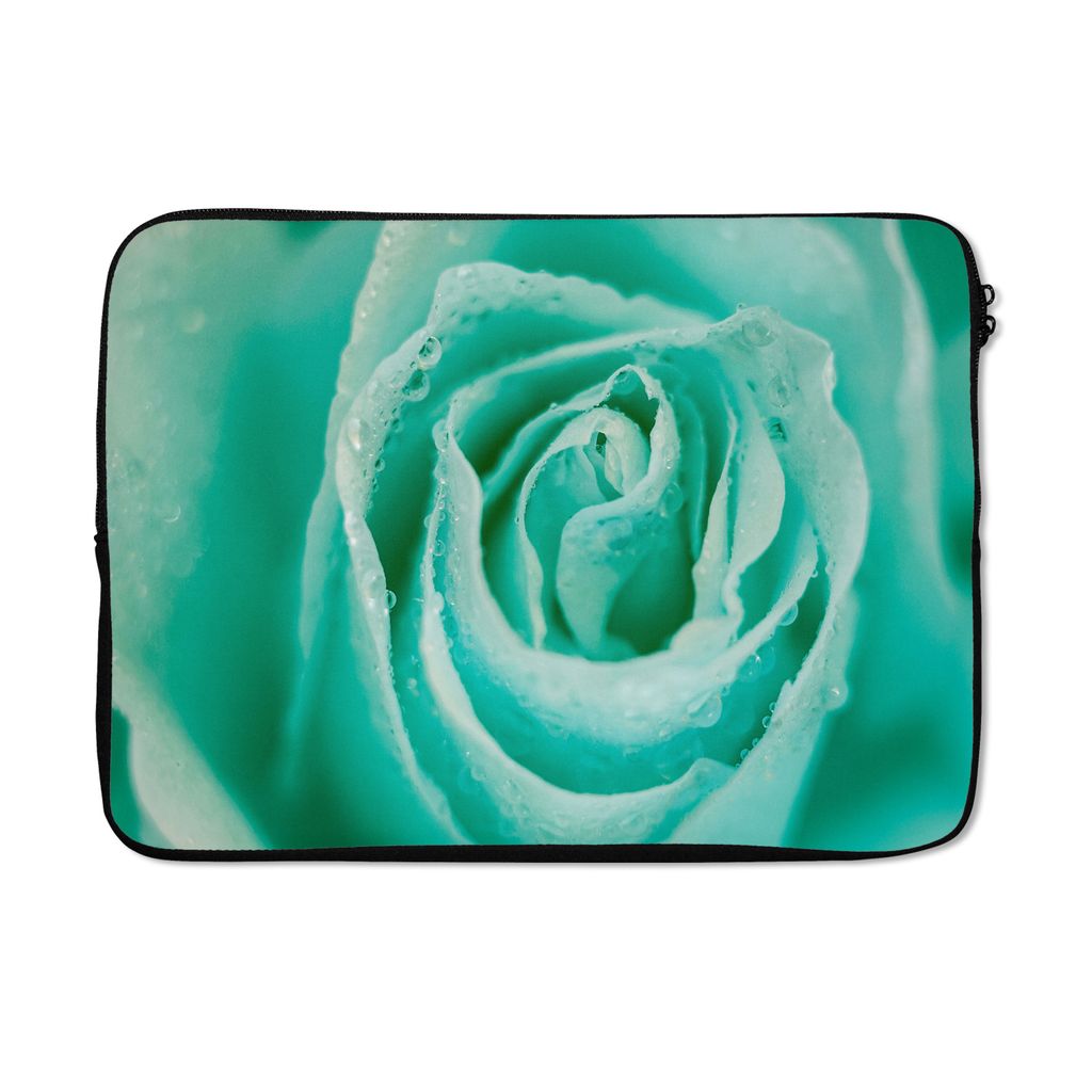 MuchoWow® Laptop Hülle 14 ZollMintgrüne Rose Laptoptasche - Produktbild 